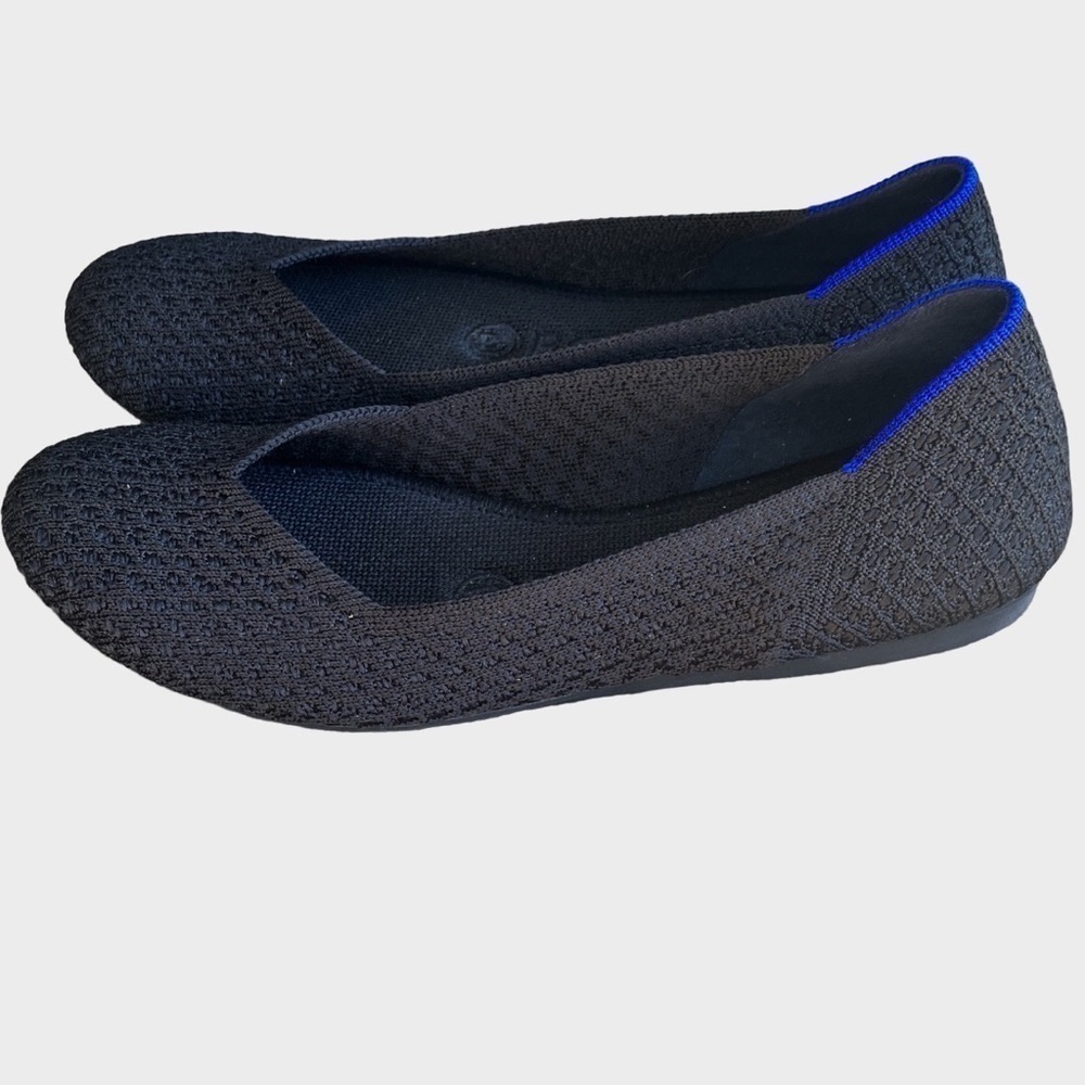Rothy's The Flat Black Honeycomb Ballet Flats Rounded Toe